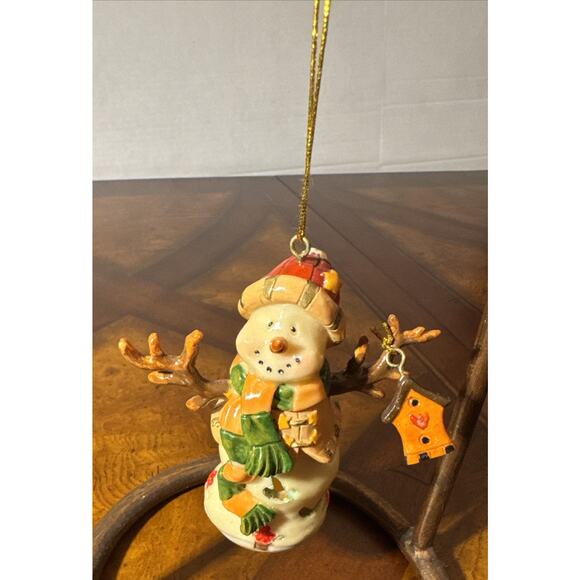 Country Cottage Snowman Christmas Ornament With Birdhouse - Picture 3 of 10